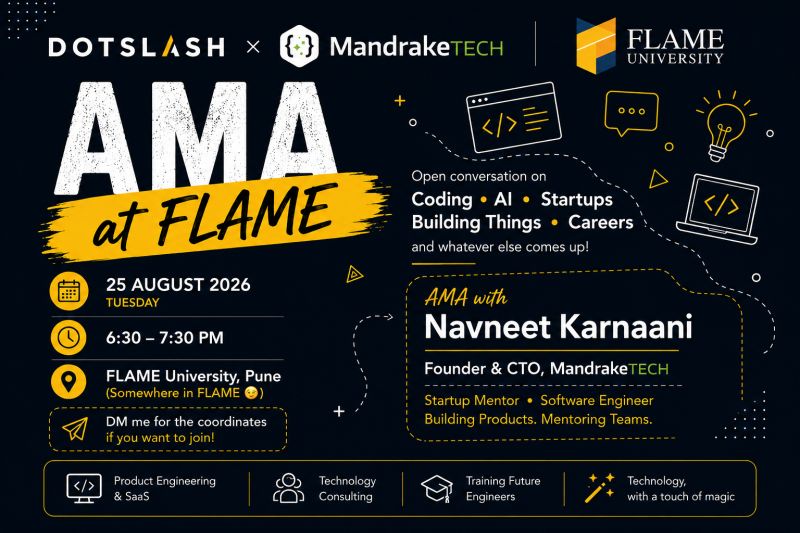 FLAME University AMA event poster